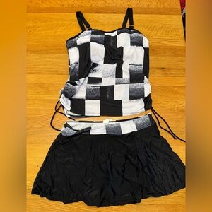 Black and White Tankini Set